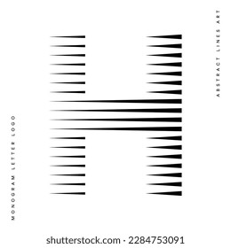 Logotipo de velocidad monograma letra h líneas abstracción arte moderno ilustración vectorial