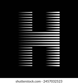Ilustración del icono del logotipo de H Letter Lines