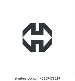 Letter H Monogram Logo for sale. very unique and different, suitable for any company and in any sector, especially companies with the initials H. Easy to remember, clean, attractive, simple, modern, e