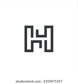 Letter H Monogram Logo for sale. very unique and different, suitable for any company and in any sector, especially companies with the initials H. Easy to remember, clean, attractive, simple, modern, e