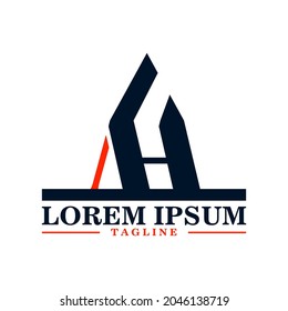 letter A and H monogram logo shaped like a building. Usable for real estate and building industrt