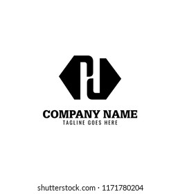 Letter H monogram logo template vector. Hexagonal logo design. 