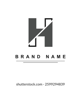 Letter H monogram logo template vector