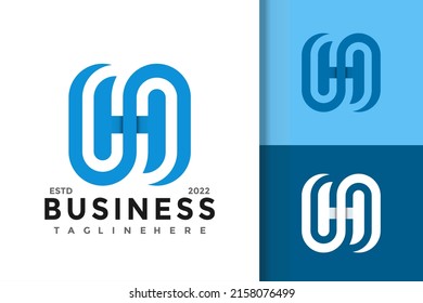 Letra H Monograma Modelo de vectores de diseño de logotipo moderno