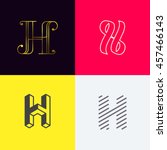 Letter "H' monograms set. Trendy logo design. Eps10 vector illustration.