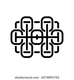 Letra H infinity monoline logo