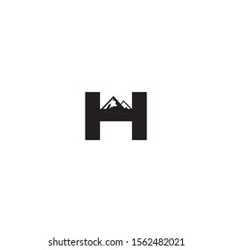 Letter H Mountain Vector Logo Design Stock Vector (Royalty Free ...