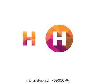 Letter H Multiply Colorful Shadow Logo Design Template