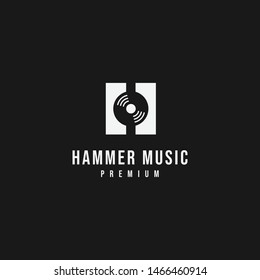 letter H music logo vector icon illustration