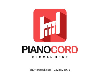letter H music piano logo concept. vector illustration