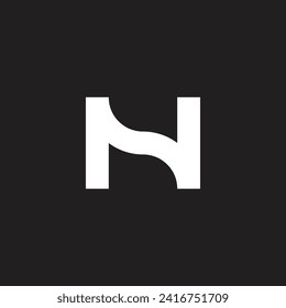 Letter H or N geometric symbol simple logo vector