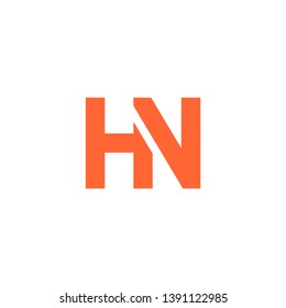 letter H N icon logo design concept