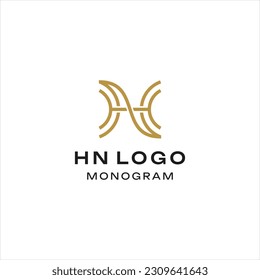 Letter H N minimal monogram Logo