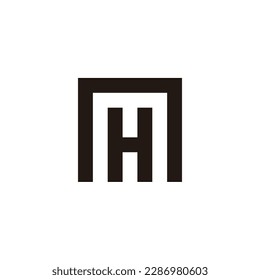 Letter H in n square geometric symbol simple logo vector