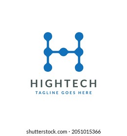 letter H nanotechnology logo design