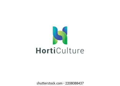 Letter H Natural Leafy Modern 3d Logo	