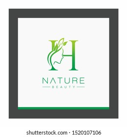 Letter H Nature Beauty Letter Logo Design Vector Icon