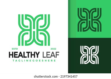 Letter H Nature Healthy Leaf Logo Design, brand identity logos vector, modern logo, Logo Designs Vector Illustration Template