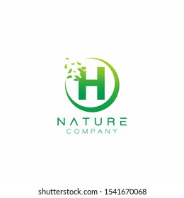 Letter H Nature Leaf Logo Design Vector