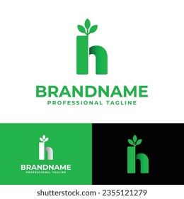 Buchstabe H Nature Logo, geeignet für jedes Geschäft im Zusammenhang mit der Natur mit H Initial.
