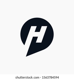 Letter H negative space with bubble Logo Template Vector Design. Social Talk, chat, app, forum, social media. Modern logotype symbol - vector
