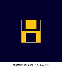 letter H negative space flat, simple, iconic logo, icon design - vector