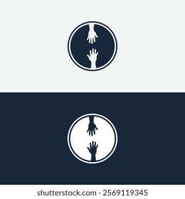 Letter H with negative space hand logo icon sign vector template
