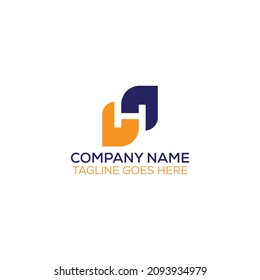 letter H negative space logo design