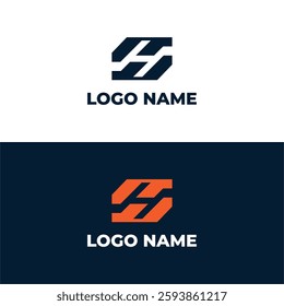 LETTER H NEGATIVE SPACE LOGO DESIGN TEMPLATE