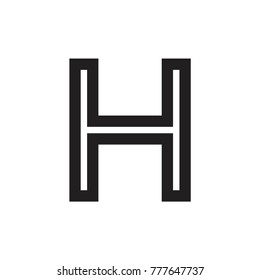 letter h negative space style logo