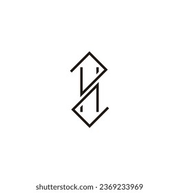 Letter H number 2 square geometric symbol simple logo vector