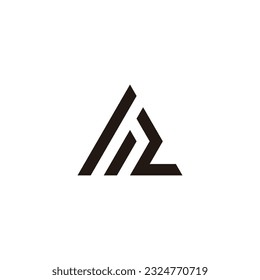 Letter h number 2 triangle geometric symbol simple logo vector