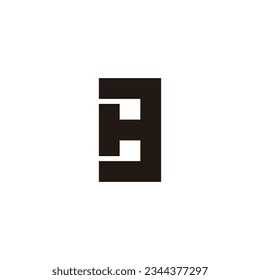 Letter H number 3 square geometric symbol simple logo vector