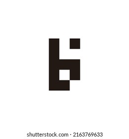 Letter h number 6 square symbol simple logo vector