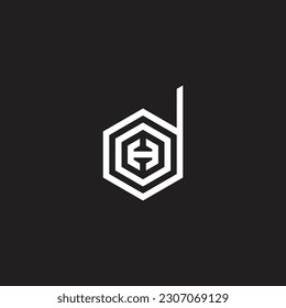 Letter H, o and d hexagon geometric symbol simple logo vector