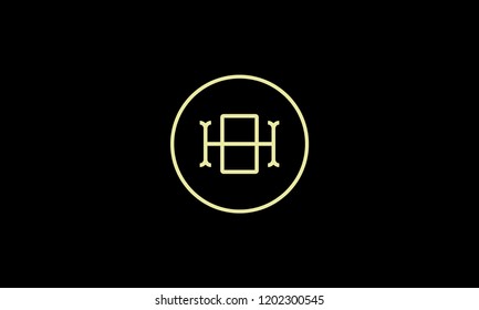 LETTER H AND O LOGO WITH CIRCLE FRAME FOR LOGO DESIGN OR ILLUSTRATION USE