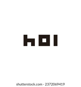 Letter h o I square geometric symbol simple logo vector