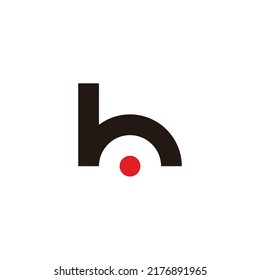 Letter h off, dot geometric symbol simple logo vector
