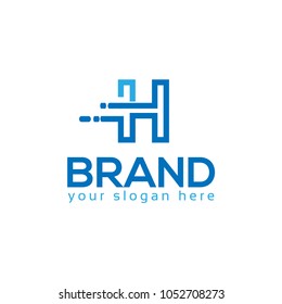Letter H on white Background.  Logo Design Template. Flat design
