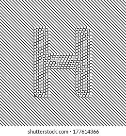 Letter H - Optical illusion alphabet