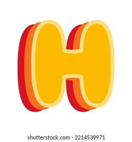 Letter H Orange, vector illustration