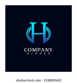 Letter H Oval Circle Logo Design Stock Vector (Royalty Free) 1538985602 ...