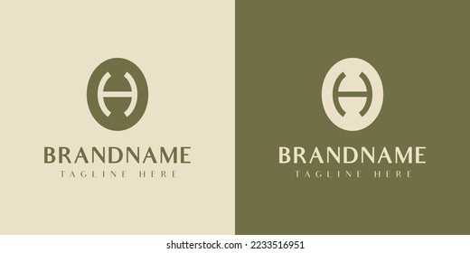 Logo de la letra H Oval, adecuado para cualquier negocio con H inicial.