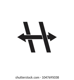 letter h with overlapping arrows logo vector