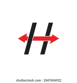 letter h with overlapping arrows logo vector
