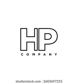 Letter H and P, HP logo design template. Minimal monogram initial based logotype.