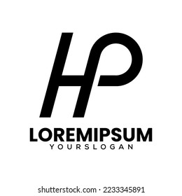 letter h p  logo design 