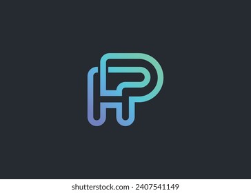 Letter H P monogram logo design vector template