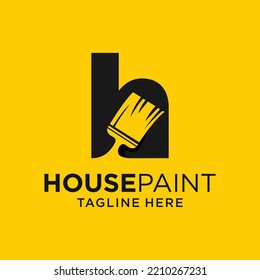 Letter H Paint Brush Logo Design Template Inspiration, Vector Illustration.