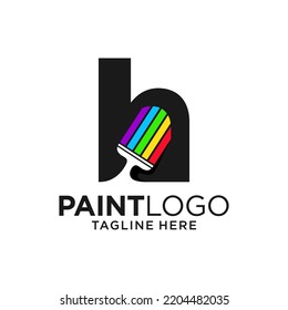 Letter H Paint Logo Design Template Inspiration, Vektorgrafik.